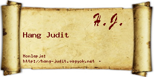Hang Judit névjegykártya